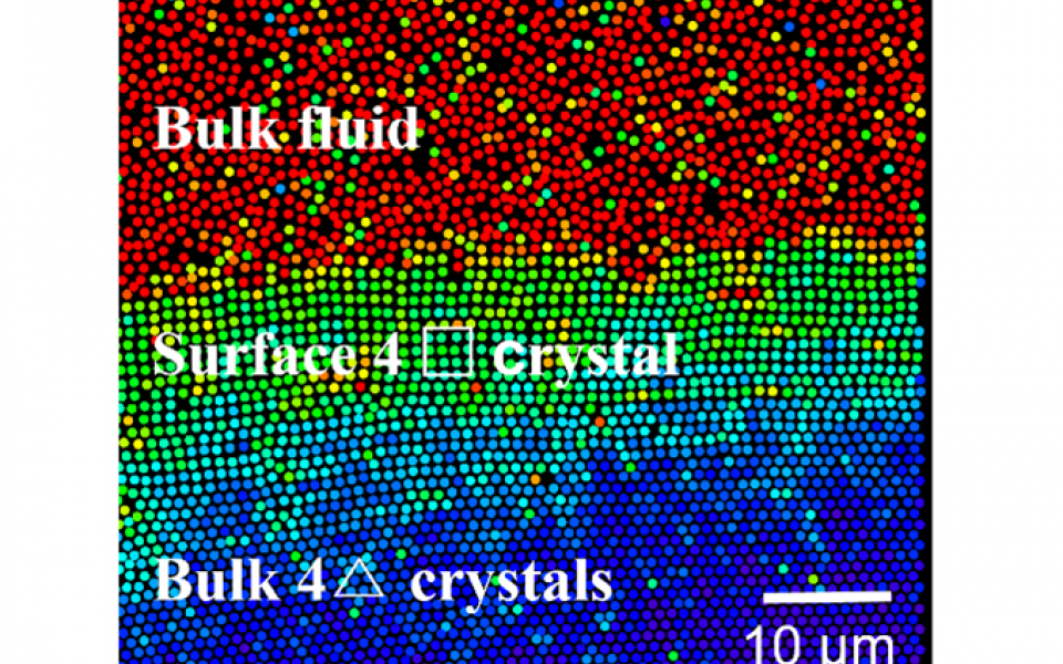 The surface of a colloidal crystal develops another crystal whose thickness increases with temperature in a power law before reaching the crystal-crystal transition temperature.
