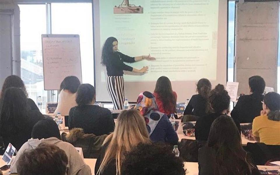 Zeynep (center) was so good at MUN that she created a start-up named MUN College that turned aspects of MUN into educational curriculums.